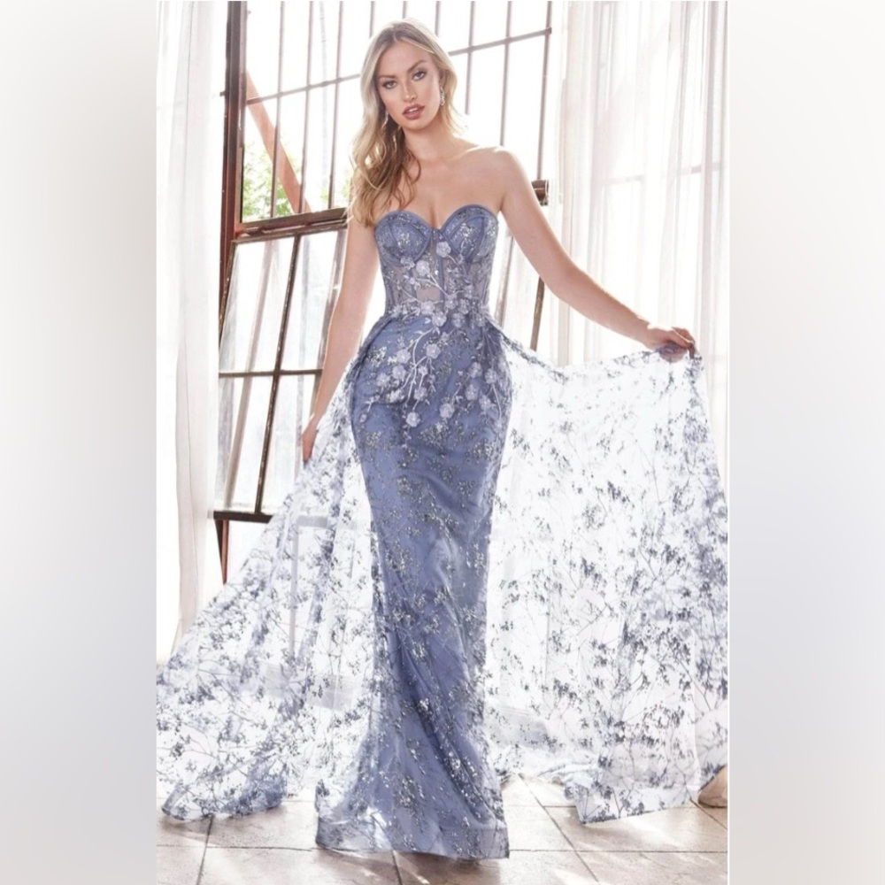 Strapless Glitter Bustier Gown NEW